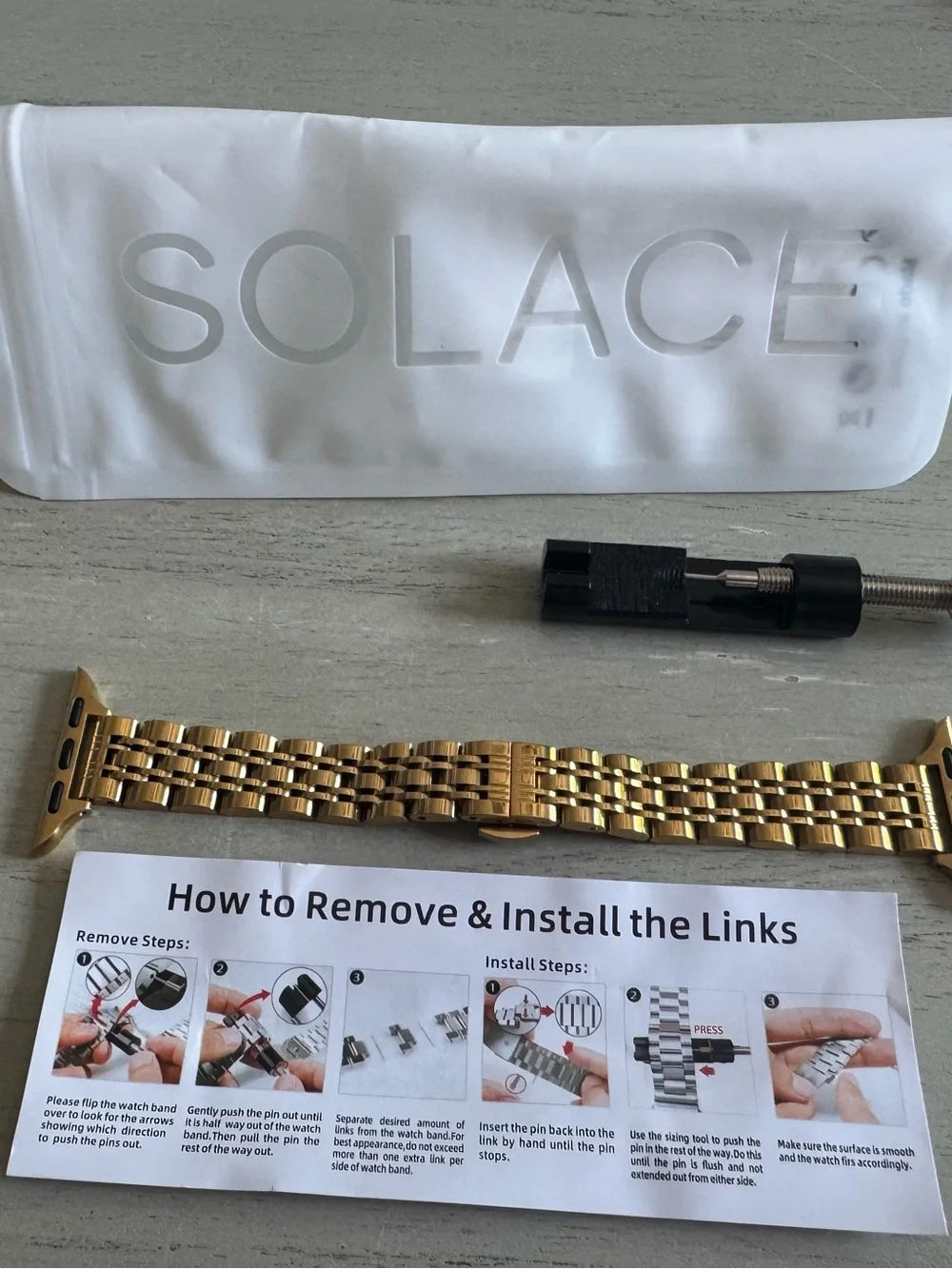 Solace Stella Band Gold Replacement Watch Strap for Apple Watch 38/40/41/42mm